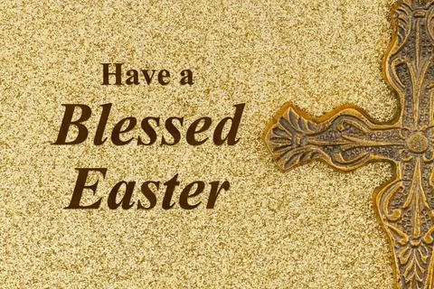 Have a Blessed Easter greeting with cross for your religious Easter greeting Foto stock