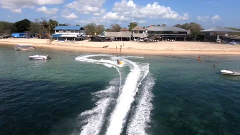Have fun with the Jet Ski View of Bali Sea with Drones Stock Footage 170647549