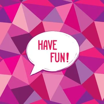 Have fun lettering Speech bubble. Funny sign. Party invitation. Stock-Illustration