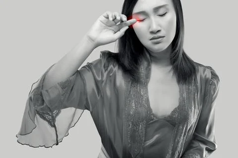 Have itching in the eye. Stock Photos