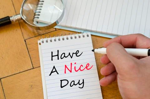Have a nice day concept on notebook Stock Photos