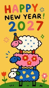 Have a Nice Day Cute Sheep Illustration Stock Illustration