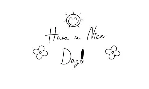 Have a nice day sun flower plant character cartoon design icon black color Stock Illustration