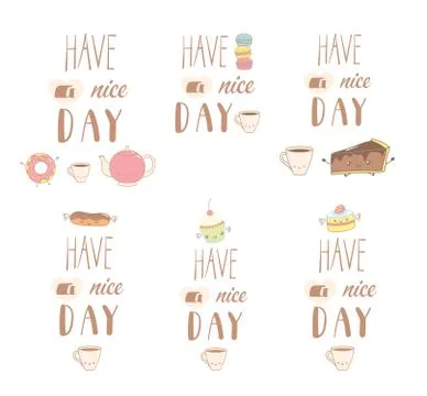Have a nice day sweets collection 스톡 일러스트