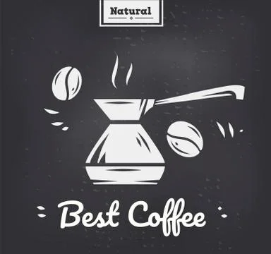 Have a nice day. Take a coffee poster. Silhouette of a cup of coffee on a Stock Illustration
