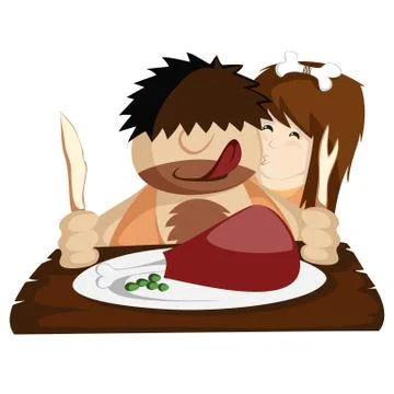 Have a Paleo Dinner! Stock Illustration