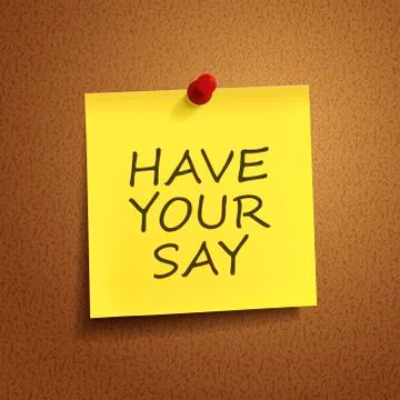 Have your say words on post-it Stock Illustration