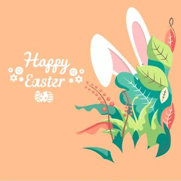 Have Yourself a Very Happy Easter | Easter Bunny Ears Vector Stock Illustration