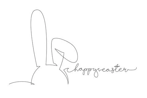 Have Yourself a Very Happy Easter. Easter Bunny Ears illustration continuous  Illustrazione stock