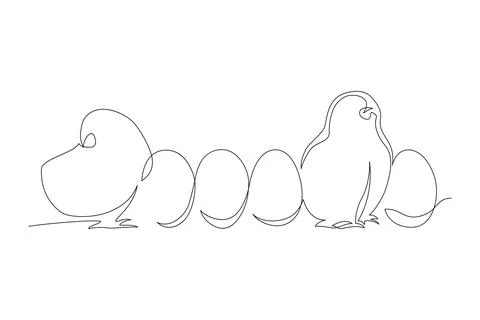 Have Yourself a Very Happy Easter. Easter Bunny illustration continuous line  Illustrazione stock