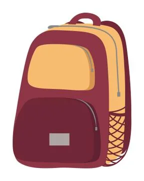 Haversack Object Colorful Close Backpack Vector 스톡 일러스트