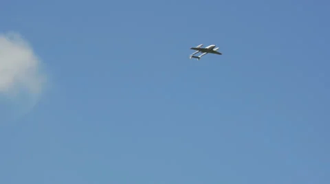 Havilland Vampire rolling in sky Stock Footage 41477754