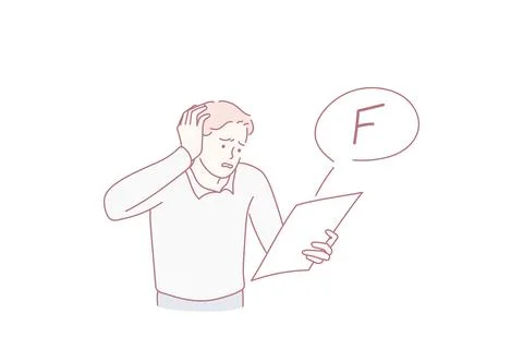 Having bad mark in education concept. イラスト素材
