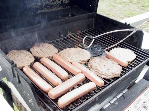 Having a bbq Foto stock