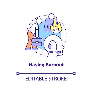 Having burnout concept icon Stock-Illustration