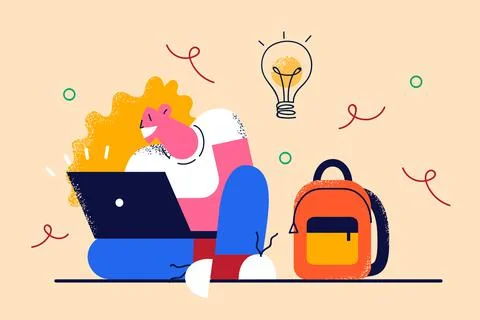 Having creative ideas and freelance concept. Stock Illustration