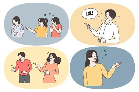 Having fun and laughing concept Stock Illustration