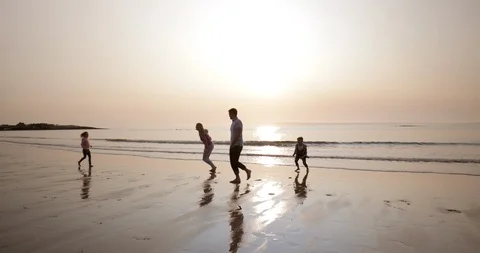 Having Fun on the Beach Stock Footage 87597736