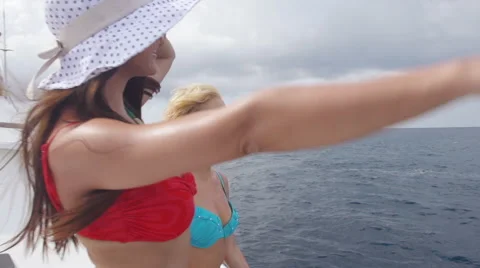 Having Fun On Boat Stock Footage 48905958