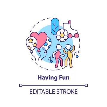 Having fun concept icon Stock Illustration