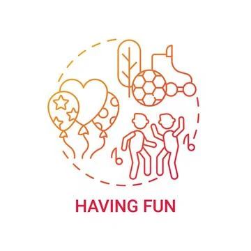 Having fun concept icon Stock Illustration