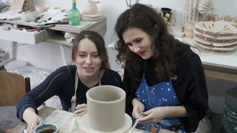 Having fun during creating an art Video stock 88733479