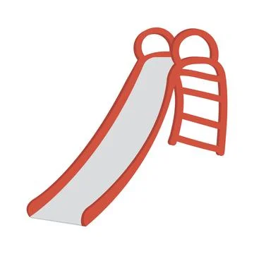 Having fun on playground slide Stock Illustration
