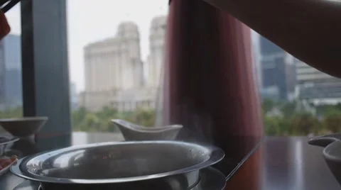 Having hot pot Stock Footage 8520685