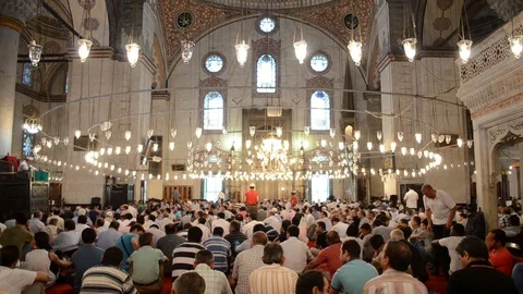 Having Lecture in the Mosque Stock Footage 93017130