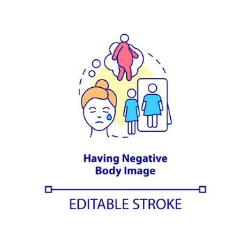 Having negative body image concept icon Illustrazione stock