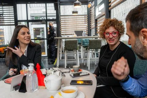 Having a nice conversation Stock Photos