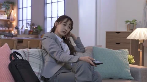 Having nothing fun to watch after work Video stock 140593015