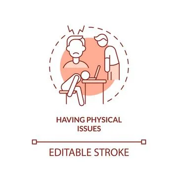 Having physical issues terracotta concept icon Stockillustratie