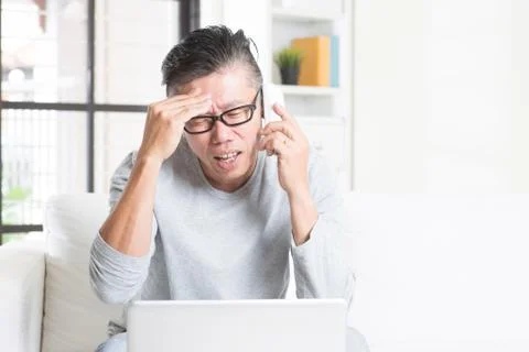 Having problems while working from home Stock Photos