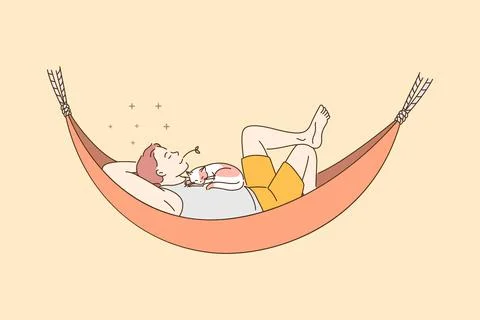 Having rest and enjoying vacations concept. Stock Illustration