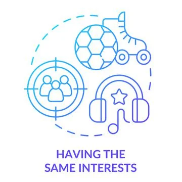 Having same interests blue gradient concept icon Illustrazione stock
