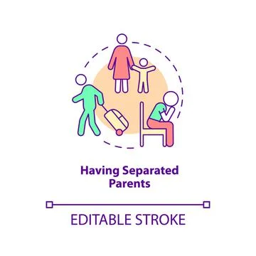 Having separated parents concept icon 스톡 일러스트