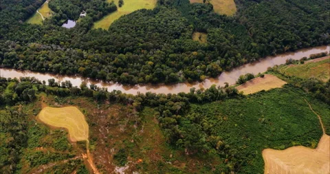 Haw River in Graham, North Carolina Stock Footage