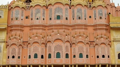 Hawa Mahal from inside Stock Footage 113918822