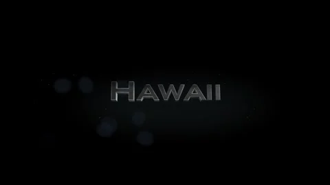 Hawaii 3D title metal text on black alpha channel background Stock Footage 259065732