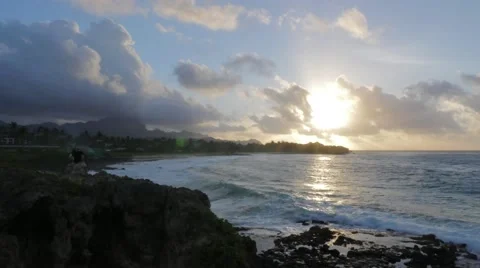 Hawaii Beach with beautiful Waves  Stock Footage