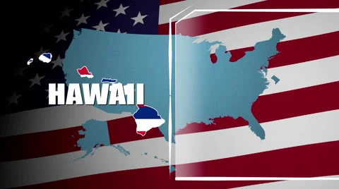 Hawaii Countered Flag and Information Panel Stock Footage 66771680