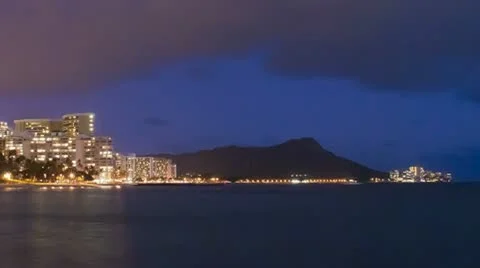 Hawaii Diamond Head Waikiki Sunrise in Time-lapse (closer) – 480x270 Stock Footage