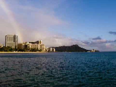 Hawaii Diamond Head Waikiki Sunset in Time-lapse (wide) – 320x240 動画素材 10860341
