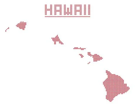 Hawaii Dot Map Stock Illustration