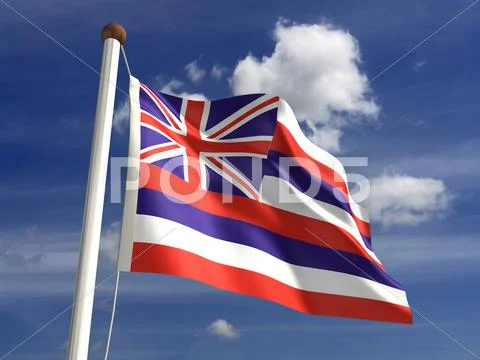 Hawaii flag (with clipping path) Stock Illustration