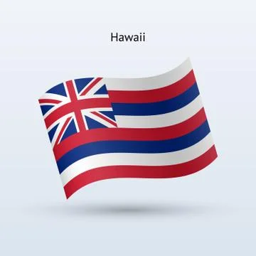 Hawaii flag waving form. Vector illustration Stock-Illustration