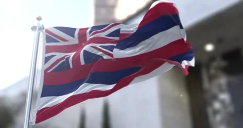 Hawaii flag waving-seamless-loop-4k-60fps Stock Footage 344993483