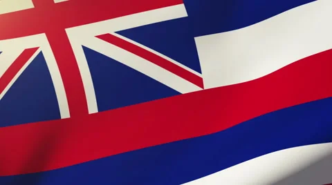 Hawaii flag waving in the wind. Looping sun rises style.  Animation loop Stock Footage 48163823