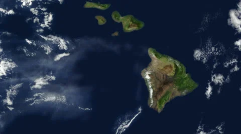 Hawaii - hawaiian islands - from space Stock Footage